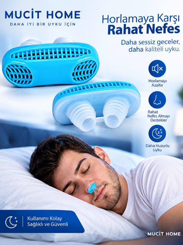 Mucit Home Silikon Burun Rahatlatıcı Tıkanıklık Giderici Horlama Önleyici Engelleyici Burun Klipsi