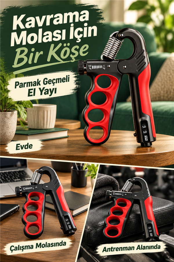 Mucit Home Parmak Geçmeli Profesyonel El Bilek ve Kol Güçlendirici 5-100kg Ayarlanabilir El Yayı