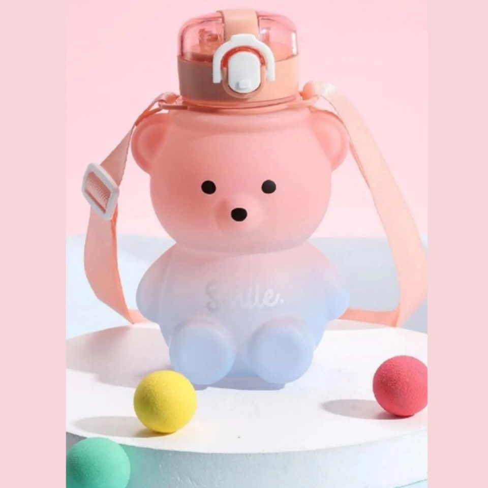 Mucit Home Smile Ayıcık Model Su Matarası Su Şişesi Suluk 800 0ml Bpa Içermez Suluk Çocuk Okul Su Şişesi