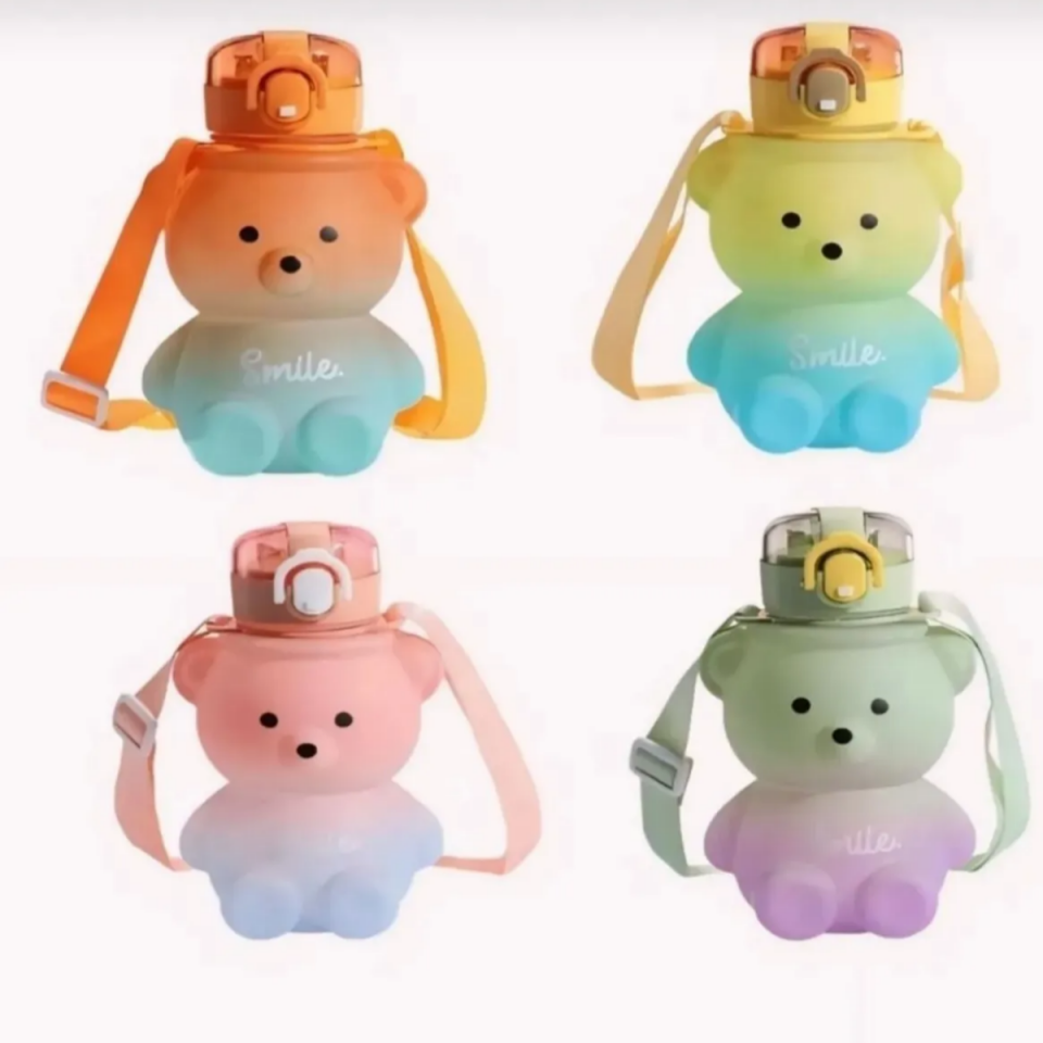 Mucit Home Smile Ayıcık Model Su Matarası Su Şişesi Suluk 800 0ml Bpa Içermez Suluk Çocuk Okul Su Şişesi