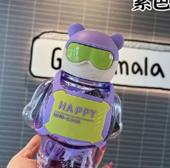 Mucit Home  Sevimli Robottle  Figürlü Suluk Robot Matara Polikarbon Su Matarası 800ml,Bpa Free