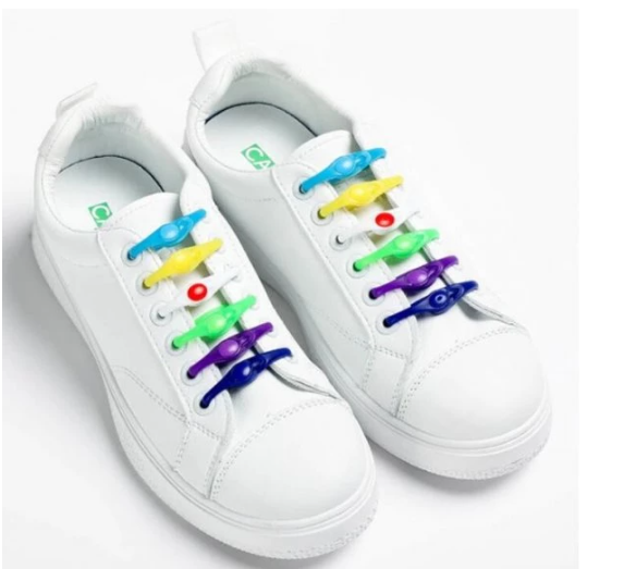 Mucit Home 6 adet Renkli Elastik Ayakkabı Silikon Bağcık Bağcığı İpi Spor Sneakers Ayakkabı Bağcığı