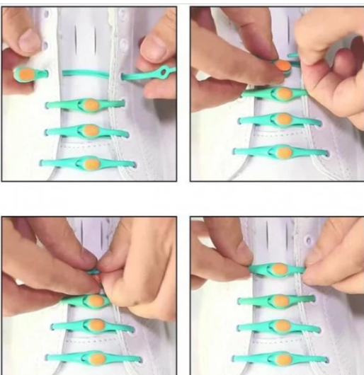 Mucit Home 6 adet Renkli Elastik Ayakkabı Silikon Bağcık Bağcığı İpi Spor Sneakers Ayakkabı Bağcığı