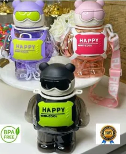Mucit Home  Sevimli Robottle  Figürlü Suluk Robot Matara Polikarbon Su Matarası 800ml,Bpa Free