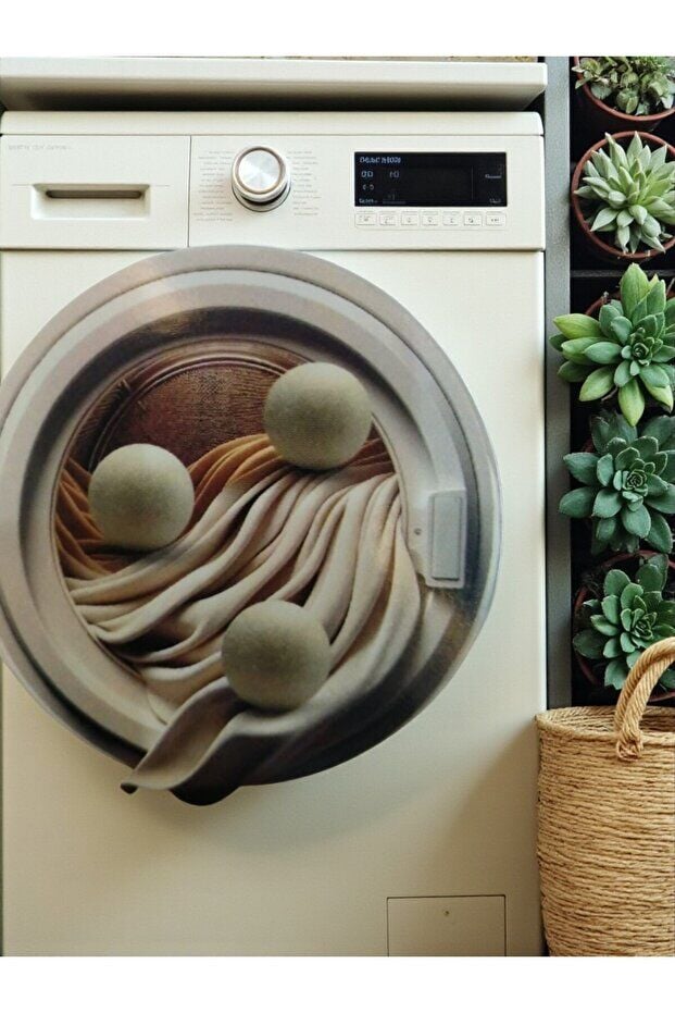 Mucit Home 3 Adet Yün Kurutma Topu Kurutma Makinesi Için Doğal Yumuşatıcı Çamaşır Kurutma Topları