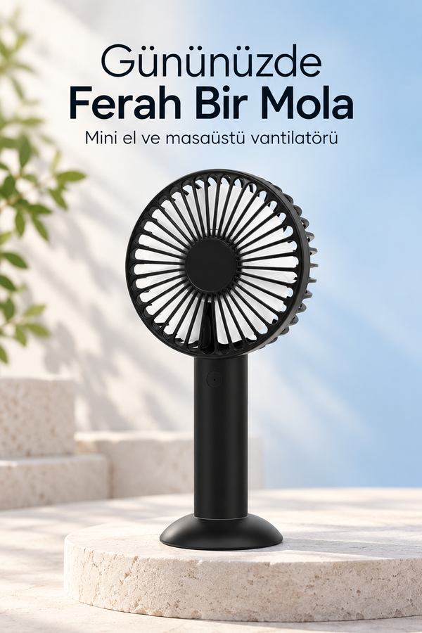 Mucit Home Şarjlı Mini Katlanabilir Masaüstü El Vantilatörü Soğutucu Fan