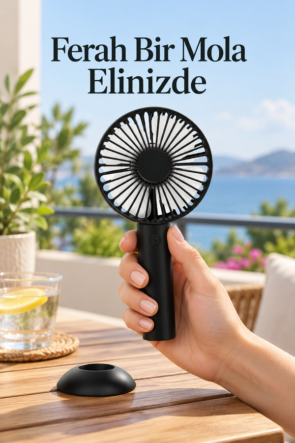 Mucit Home Şarjlı Mini Katlanabilir Masaüstü El Vantilatörü Soğutucu Fan