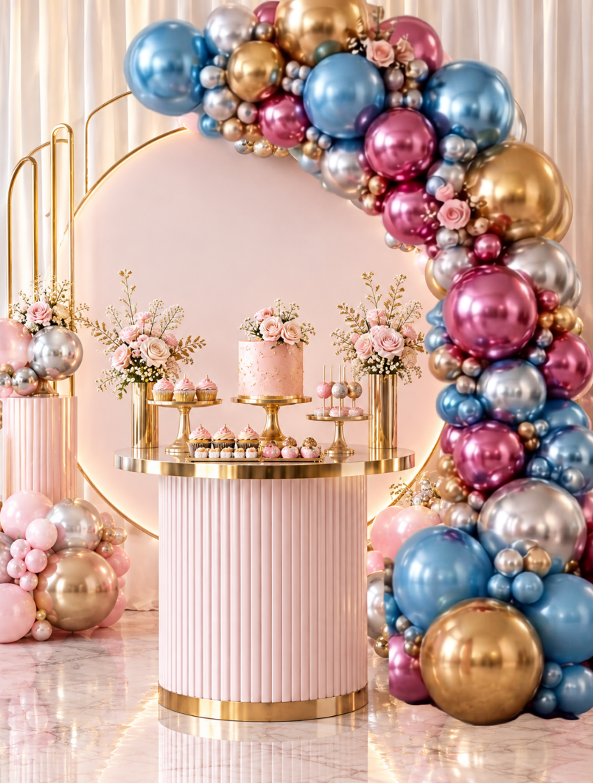 Mucit Home 50 Adet 12 İnç Metalik Balon Seti – Balon Pompası ve Balon Zinciri – Doğum Günü, Baby Shower, Düğün Nişan ve Kına  Parti Süsleri