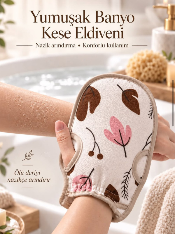 Mucit Home Yumuşak Banyo Kesesi Parmak Geçmeli Ölü Deri Arındırıcı Kese