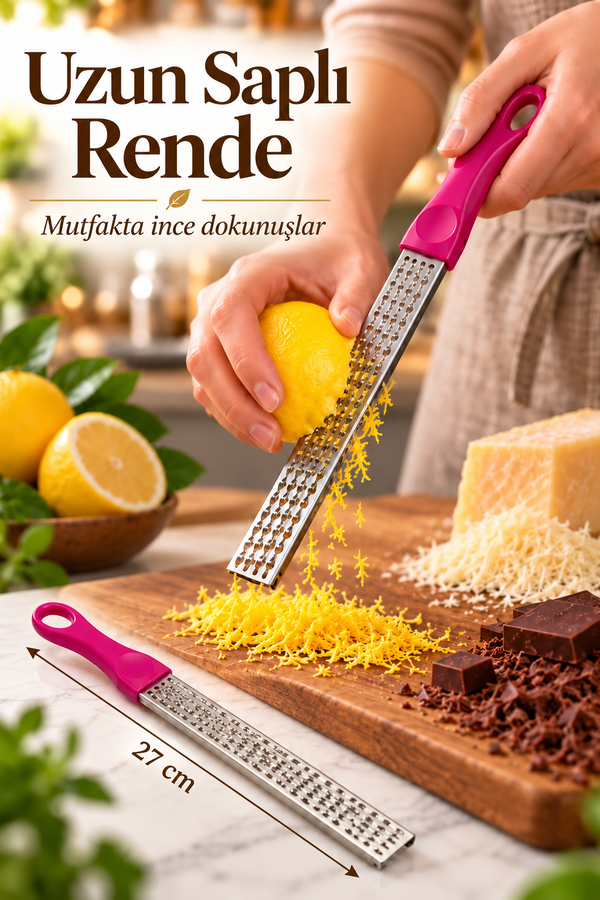 Mucit Home Limon Rendesi Paslanmaz Çelik Uzun Renkli Peynir Çikolata Portakal Rendesi 1 ADET