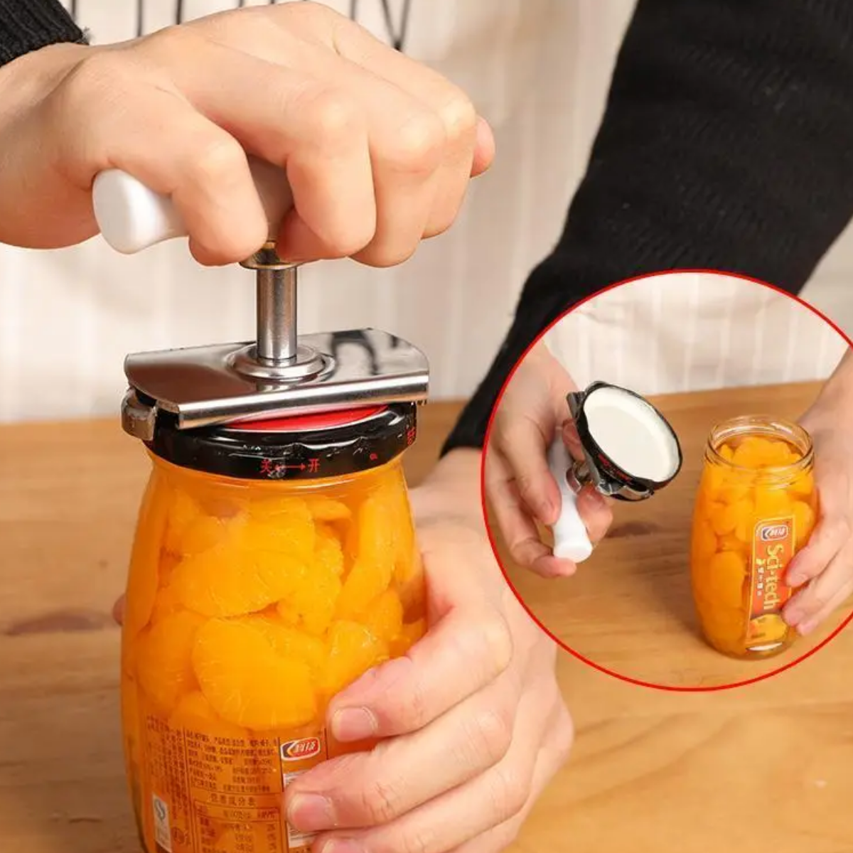 Mucit Home  Paslanmaz Çelik Konserve Açacağı Ayarlanabilir Kavanoz Açacağı  Büküm Teneke Kapak Halkası Sökücü