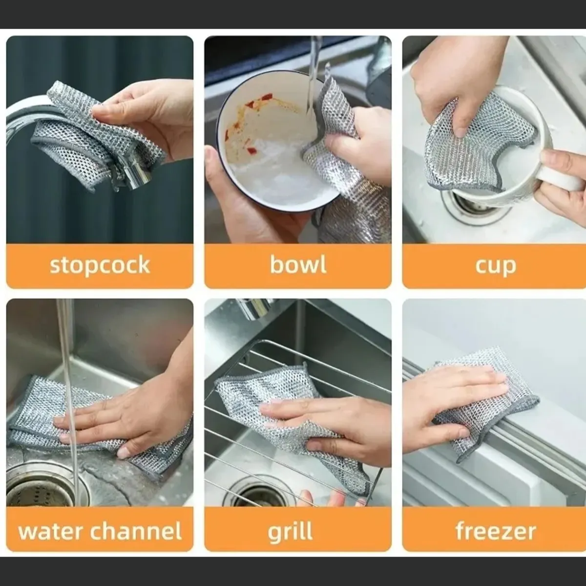 Mucit Home Çok Fonksiyonlu Çelik Tel Bulaşık Bezi – 5 Adet