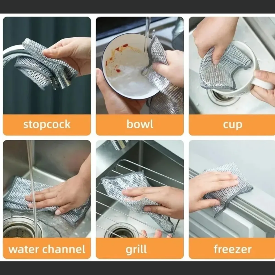 Mucit Home Çok Fonksiyonlu Çelik Tel Bulaşık Bezi – 5 Adet