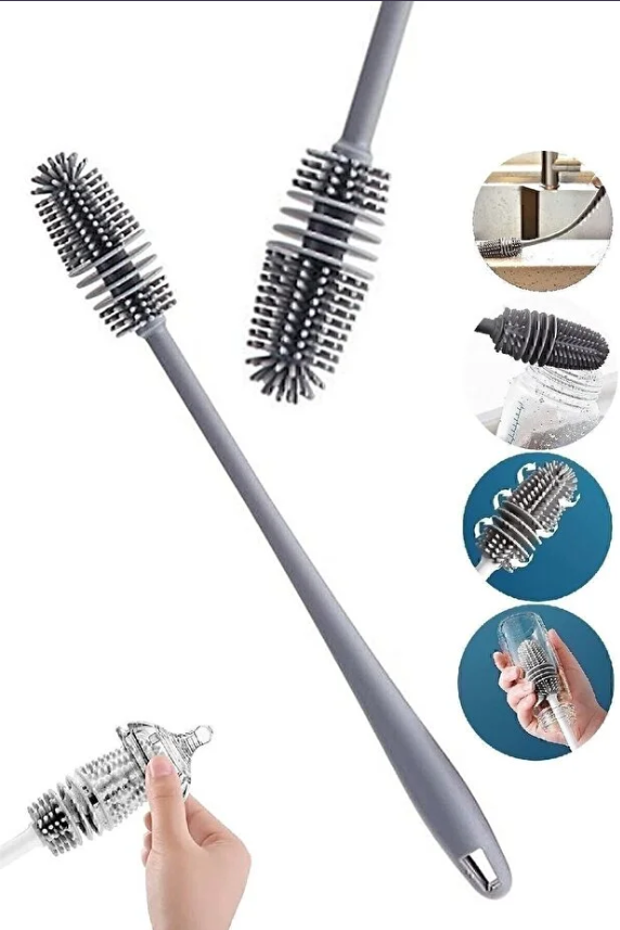 Mucit Home Silikon Fırça Matara Biberon Emzik Temizleyici Kavanoz Termos Suluk Yağ Şişe Temizleme Fırçası