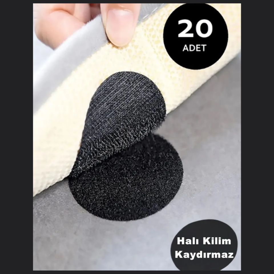 Mucit Home  Halı Kilim Koltuk Örtüsü Kaydırmaz Sabitleyici Cırt Yıkanabilir Kendinden Yapışkanlı Ped 10 ADET