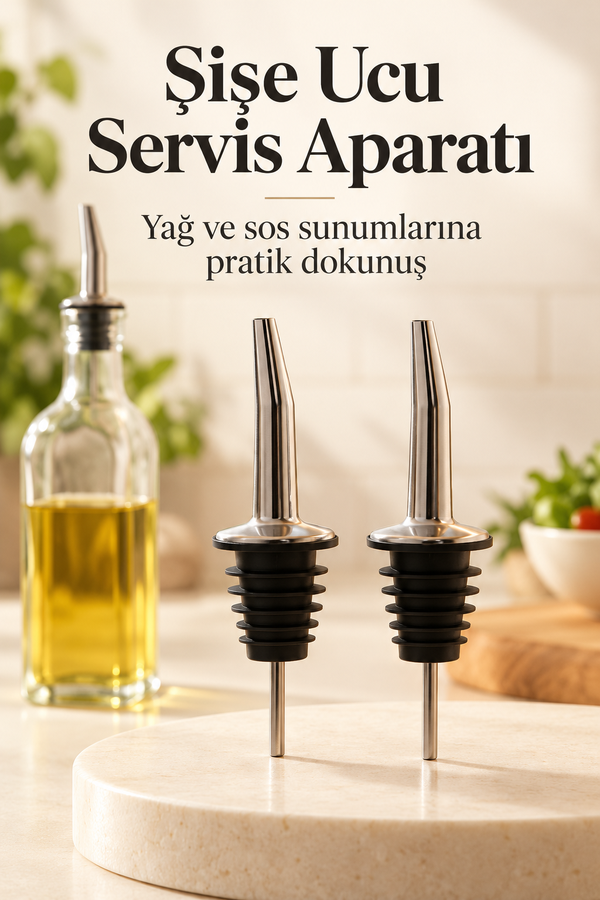 Mucit Home 2 Adet Şişe Ucu Servis Aparatı Yağdanlık Tıpa Tapa Mantar Bar Restaurant Otel İçin