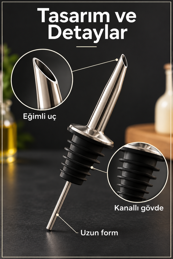 Mucit Home 2 Adet Şişe Ucu Servis Aparatı Yağdanlık Tıpa Tapa Mantar Bar Restaurant Otel İçin