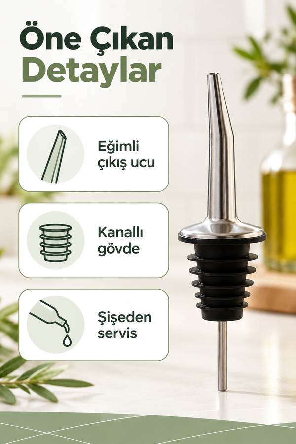 Mucit Home 2 Adet Şişe Ucu Servis Aparatı Yağdanlık Tıpa Tapa Mantar Bar Restaurant Otel İçin