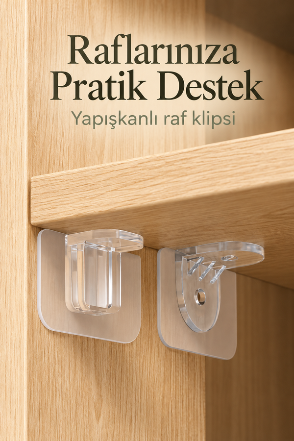 Mucit Home  Yapışkanlı Raf Yapıcı 4'Lü Klips