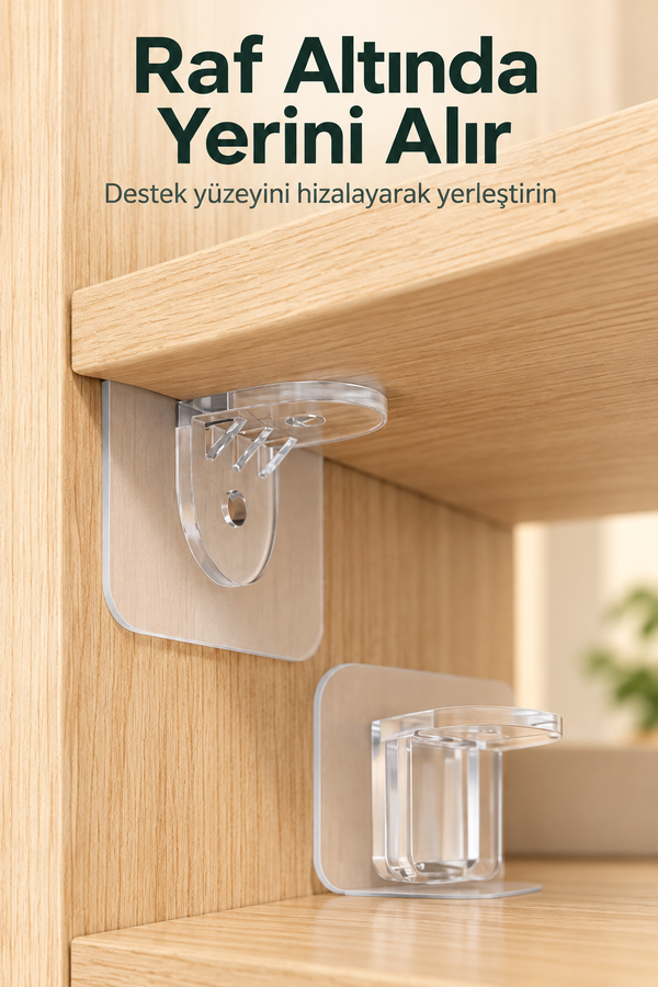 Mucit Home  Yapışkanlı Raf Yapıcı 4'Lü Klips