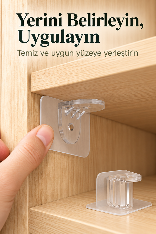 Mucit Home  Yapışkanlı Raf Yapıcı 4'Lü Klips