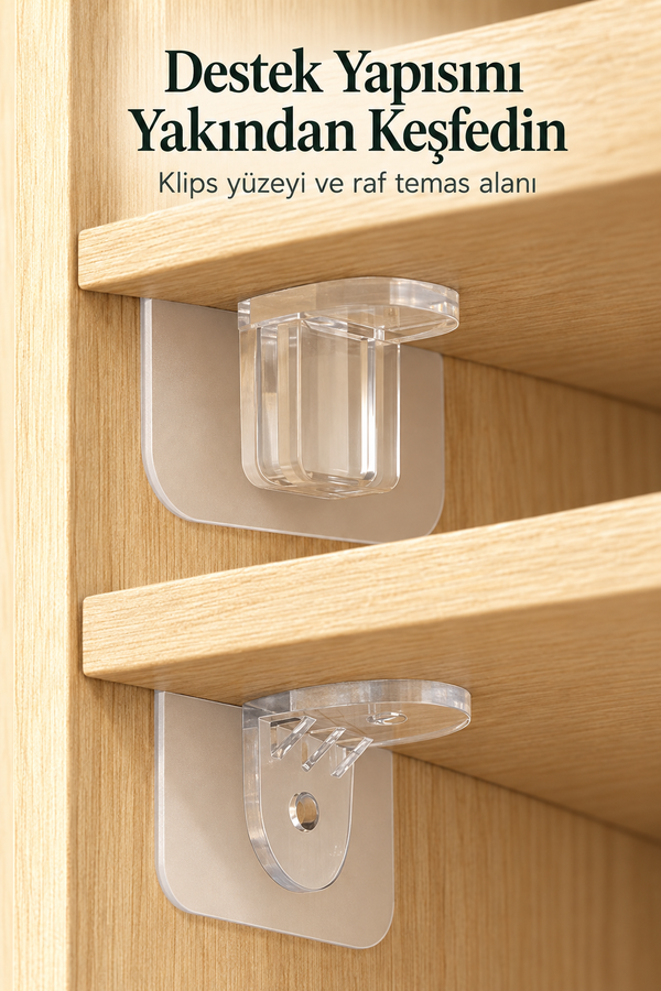 Mucit Home  Yapışkanlı Raf Yapıcı 4'Lü Klips