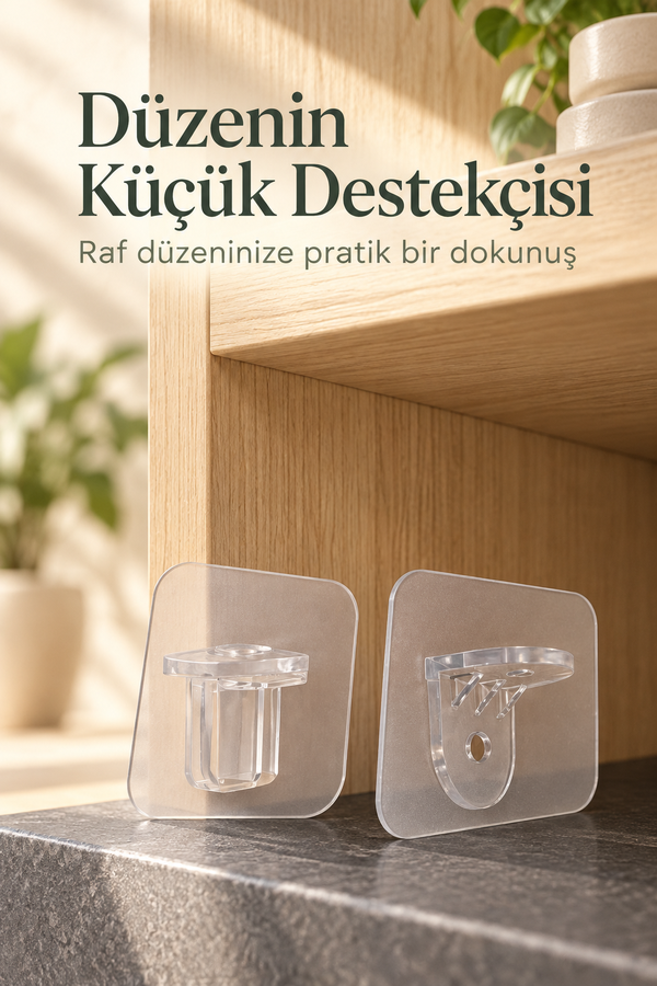 Mucit Home  Yapışkanlı Raf Yapıcı 4'Lü Klips