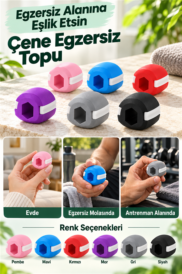 Mucit Home  Çene Egzersiz Topu Gıdı Çene Kası Egzersiz Topu Çene Belirginleştirme Orta-İleri Seviye