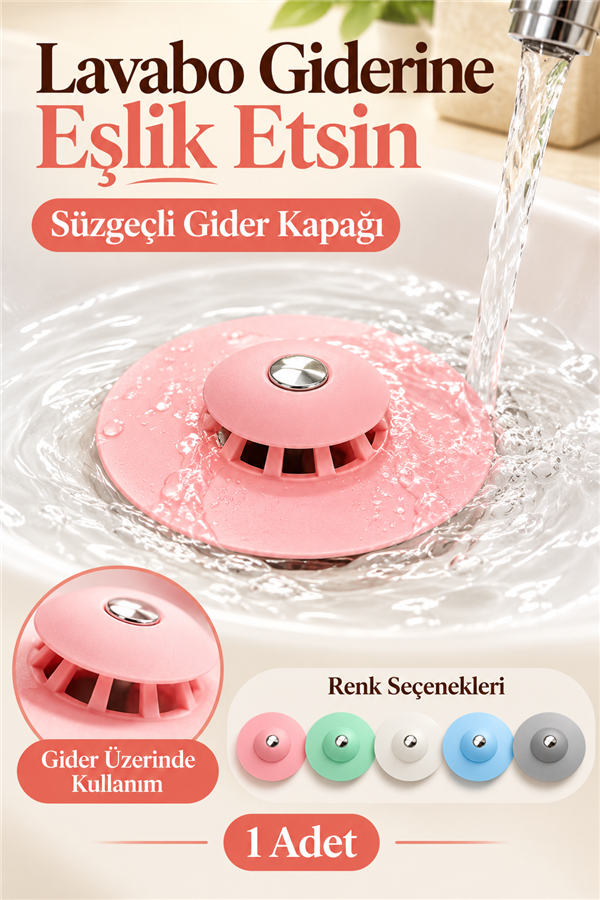 Mucit Home 1 Adet Süzgeçli Banyo Küvet Lavabo Gider Filtresi Süzgeci Pompası Tıkacı Tıpası