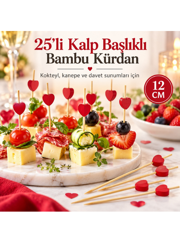 Mucit Home Kalpli Renkli Karışık Kanepe Kürdanı 25 Adet Meze,Kokteyl ve Parti Sunum Kürdanı