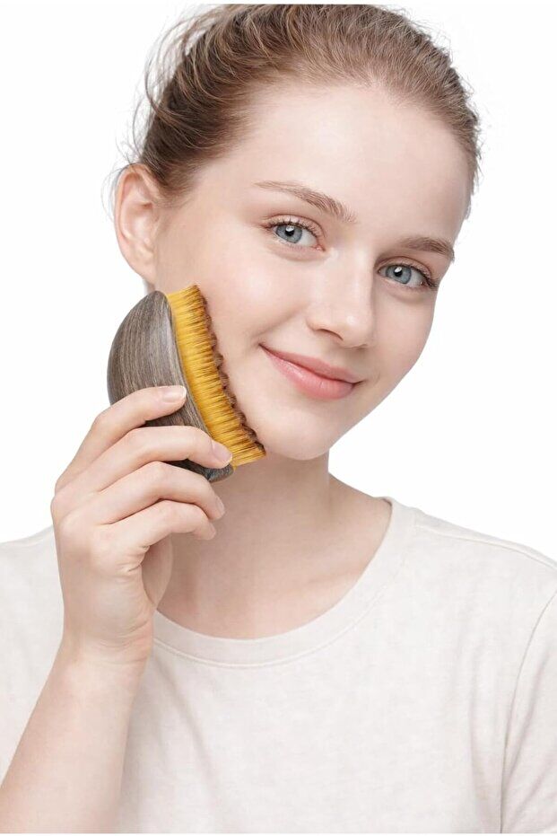 Mucit Home Lenf Drenaj Kuru Fırça ve Yeşim Taşı Roller 3 Lü Set Yüz, Boyun, Göz ve Vücut Masaj Aleti