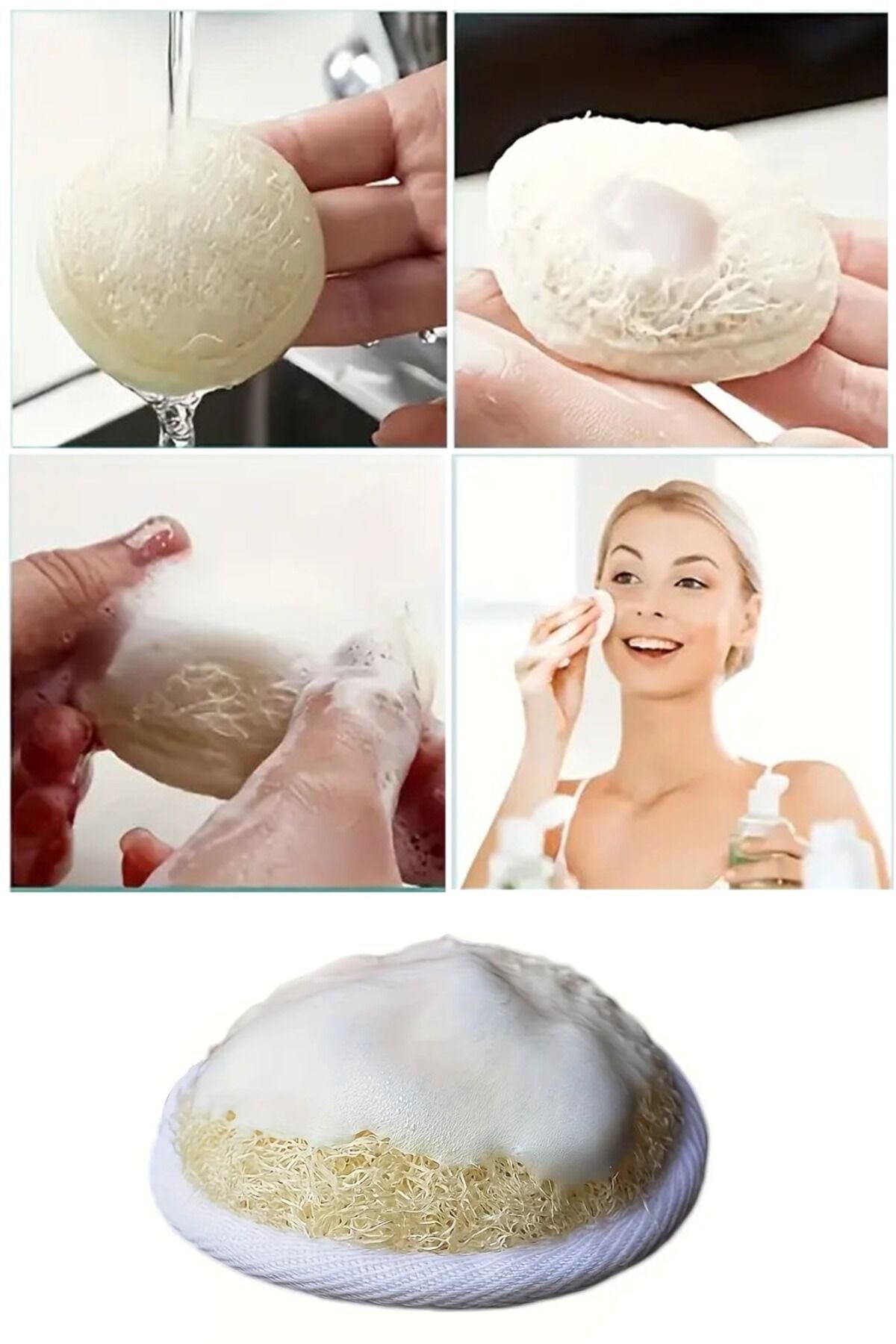 Mucit Home Yüz Kesesi Doğal Kabak Kese Lif Peeling Lifi