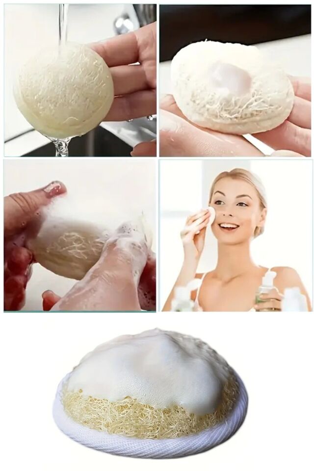 Mucit Home Yüz Kesesi Doğal Kabak Kese Lif Peeling Lifi