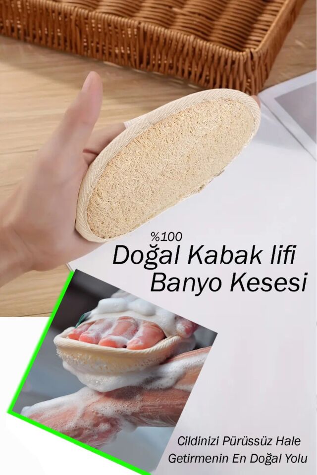 Mucit Home Yüz Kesesi Doğal Kabak Kese Lif Peeling Lifi