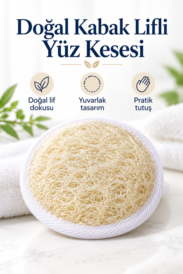 Mucit Home Yüz Kesesi Doğal Kabak Kese Lif Peeling Lifi