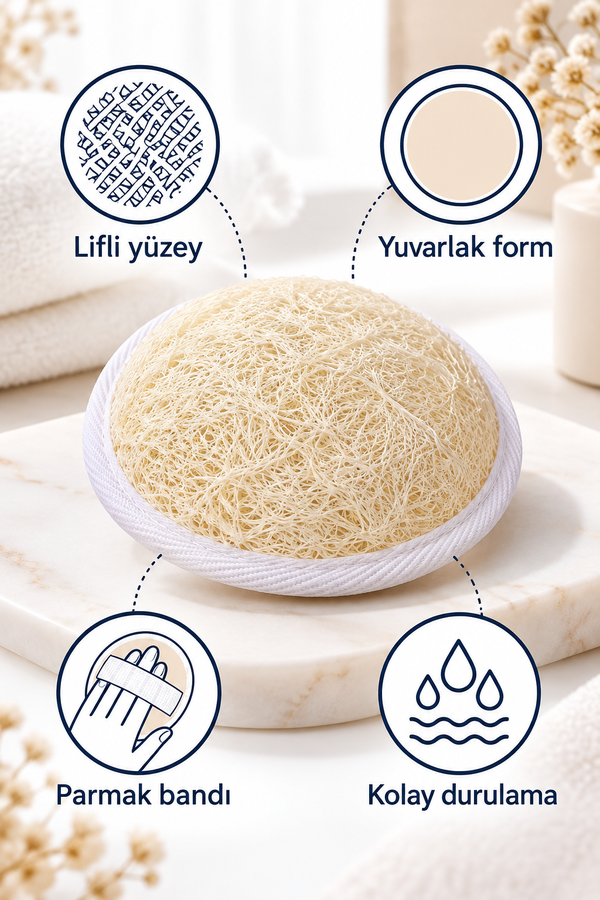 Mucit Home Yüz Kesesi Doğal Kabak Kese Lif Peeling Lifi