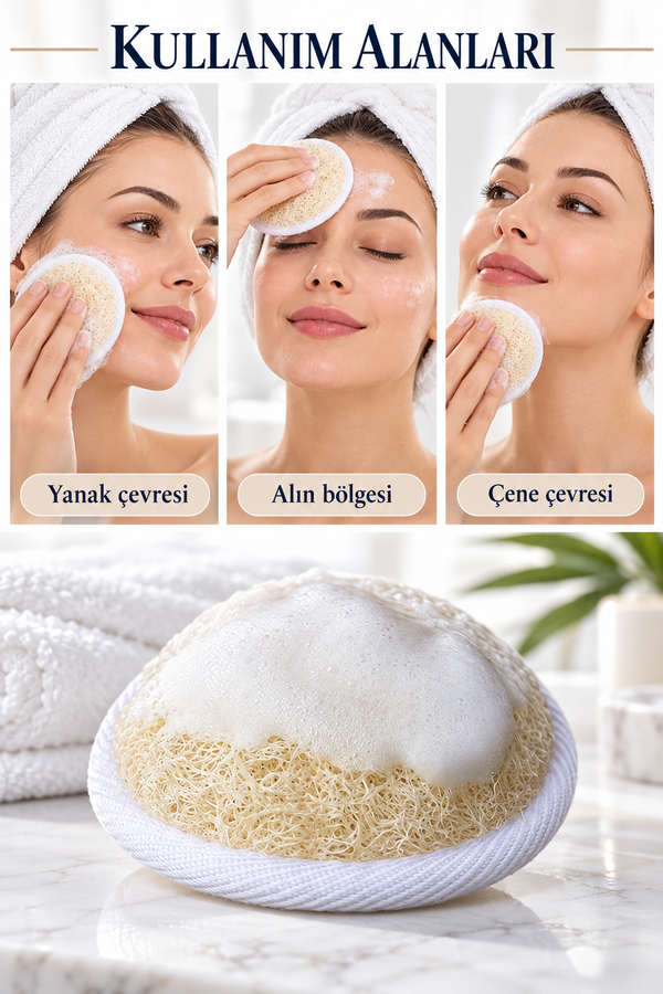 Mucit Home Yüz Kesesi Doğal Kabak Kese Lif Peeling Lifi