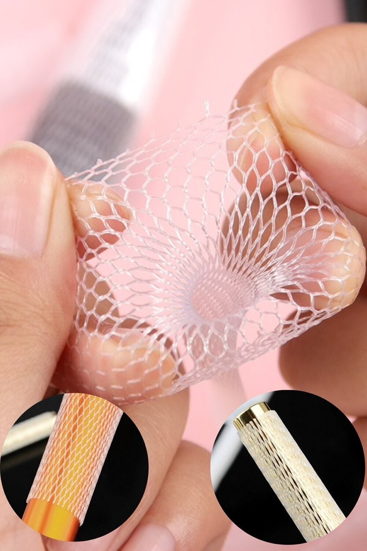 Mucit Home Makyaj Fırçası Koruyucu Far Allık Kontür Eyeliner Fırça Malzemeleri Ürünleri Koruyucu File Kapak Örgü Kılıf Set 20li
