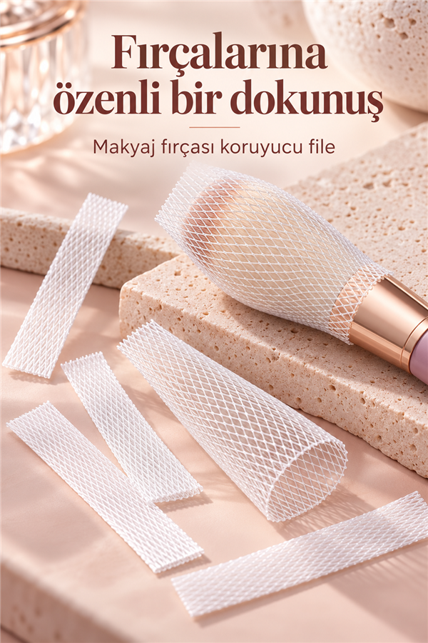 Mucit Home Makyaj Fırçası Koruyucu Far Allık Kontür Eyeliner Fırça Malzemeleri Ürünleri Koruyucu File Kapak Örgü Kılıf Set 20li