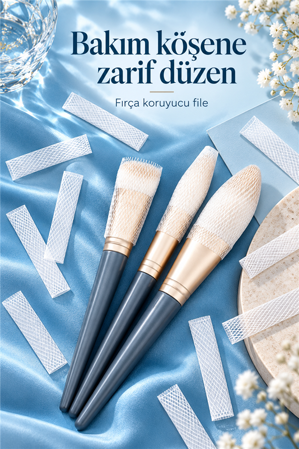 Mucit Home Makyaj Fırçası Koruyucu Far Allık Kontür Eyeliner Fırça Malzemeleri Ürünleri Koruyucu File Kapak Örgü Kılıf Set 20li