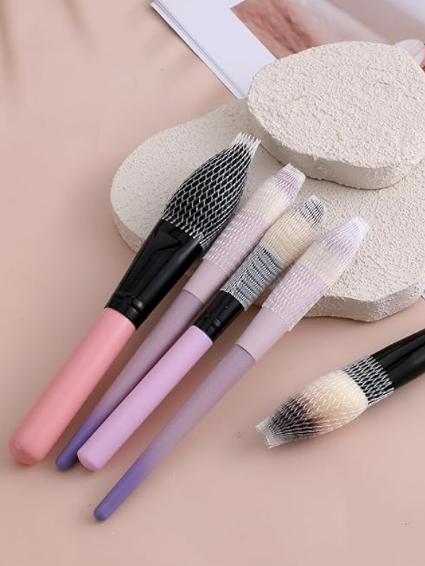 Mucit Home Makyaj Fırçası Koruyucu Far Allık Kontür Eyeliner Fırça Malzemeleri Ürünleri Koruyucu File Kapak Örgü Kılıf Set 20li