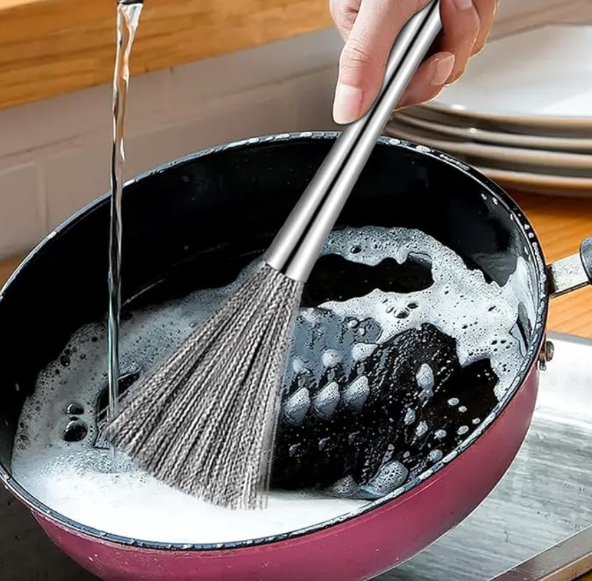 Mucit Home Paslanmaz Çelik Yeni Nesil Tel Kıl Tencere Tava  Fırın Temizleme Bulaşık Fırçası