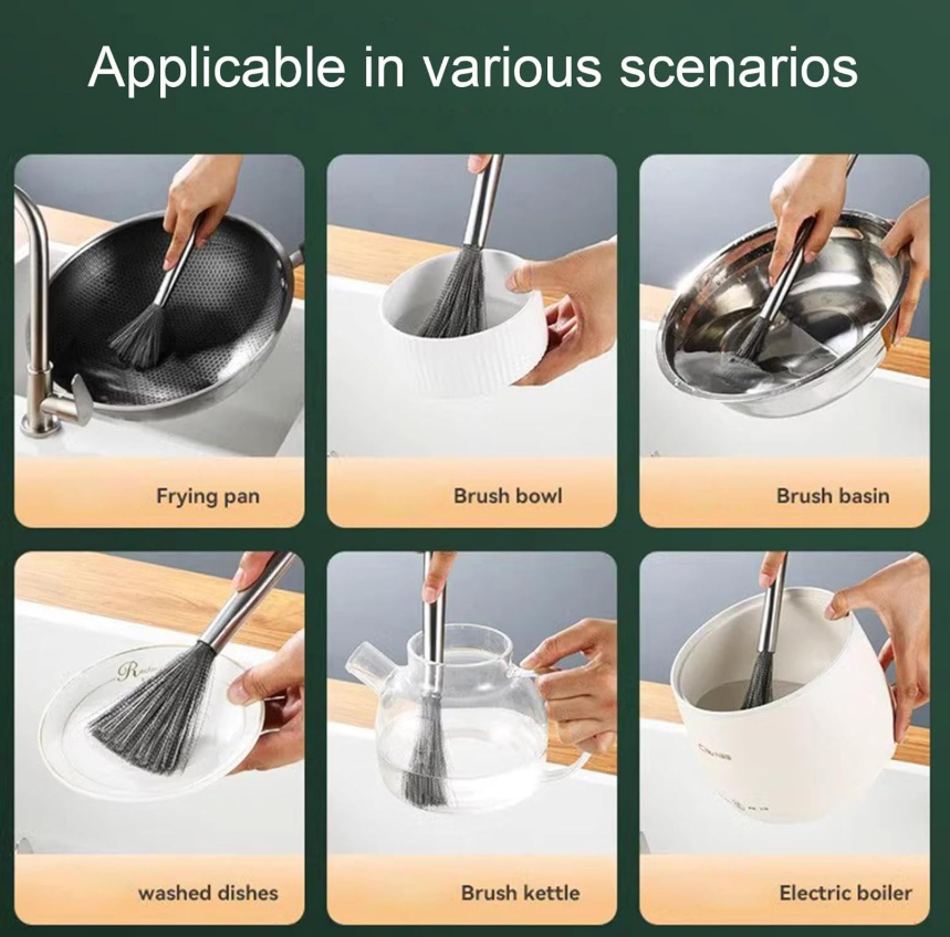 Mucit Home Paslanmaz Çelik Yeni Nesil Tel Kıl Tencere Tava  Fırın Temizleme Bulaşık Fırçası