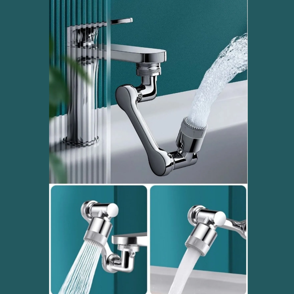 Mucit Home  1080 Derece Dönebilen 2 Modlu Mutfak Musluk Başlığı Banyo Musluk Ucu Evrensel Fonksiyonlu Başlık