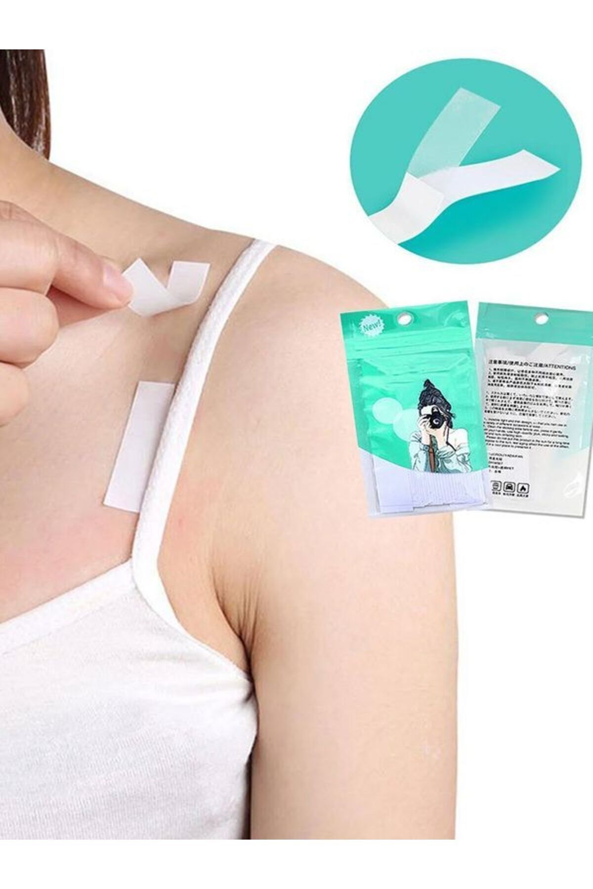 Mucit Home 36 Adet Vücut Ve Kıyafet Için Çift Taraflı Sabitleme Dekolte Abiye Gelinlik Elbise Sütyen Bantı