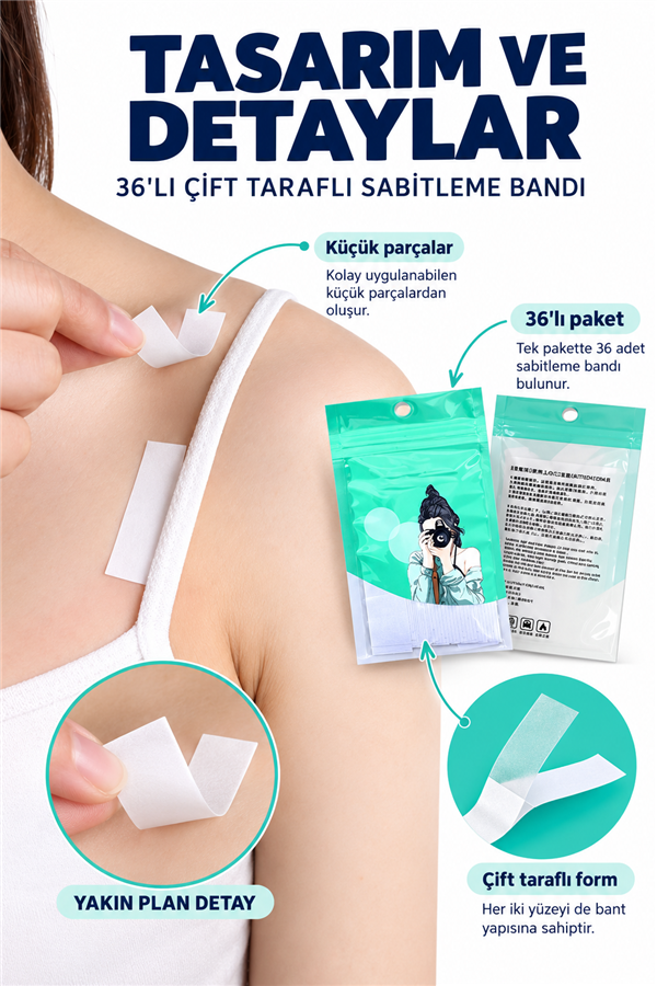 Mucit Home 36 Adet Vücut Ve Kıyafet Için Çift Taraflı Sabitleme Dekolte Abiye Gelinlik Elbise Sütyen Bantı