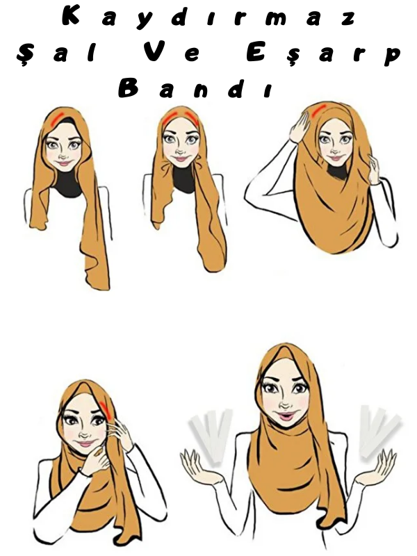 Mucit Home Eşarp Kaydırmaz Bant 36 Adet Eşarp Şal Sabitleme Bandı Çift Taraflı Sabitleyici