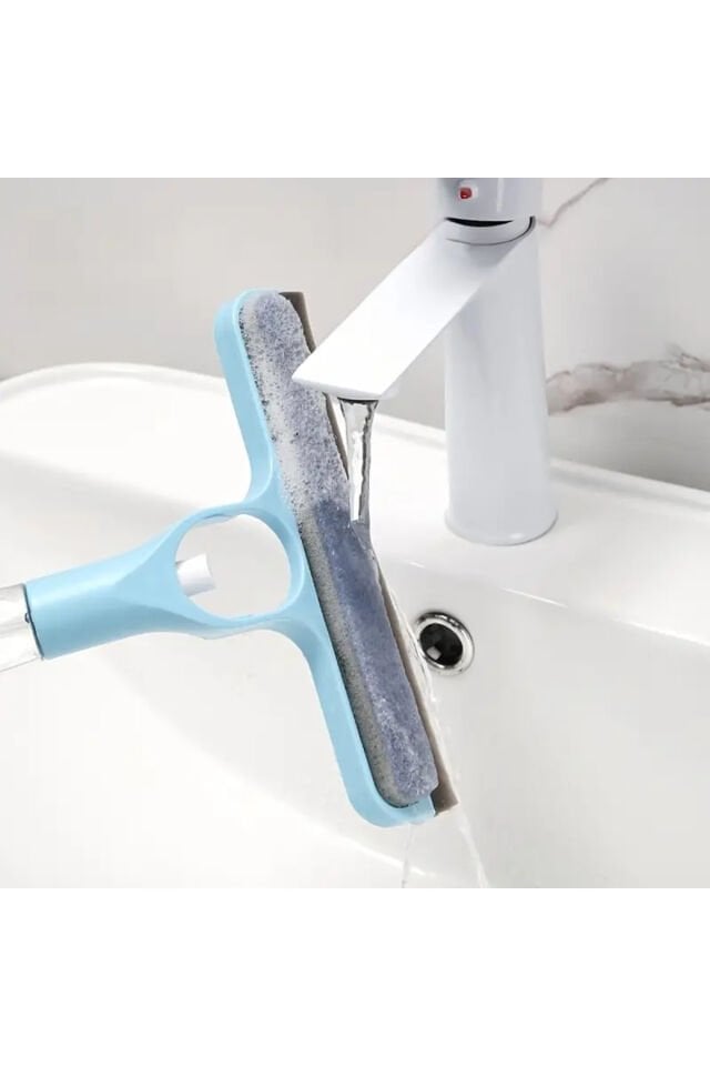 Mucit Home 4’ü 1 Arada Çift Taraflı Çok Amaçlı Cam Temizleme Kazıyıcı ve Silme Fırçası–Sprey Şişeli