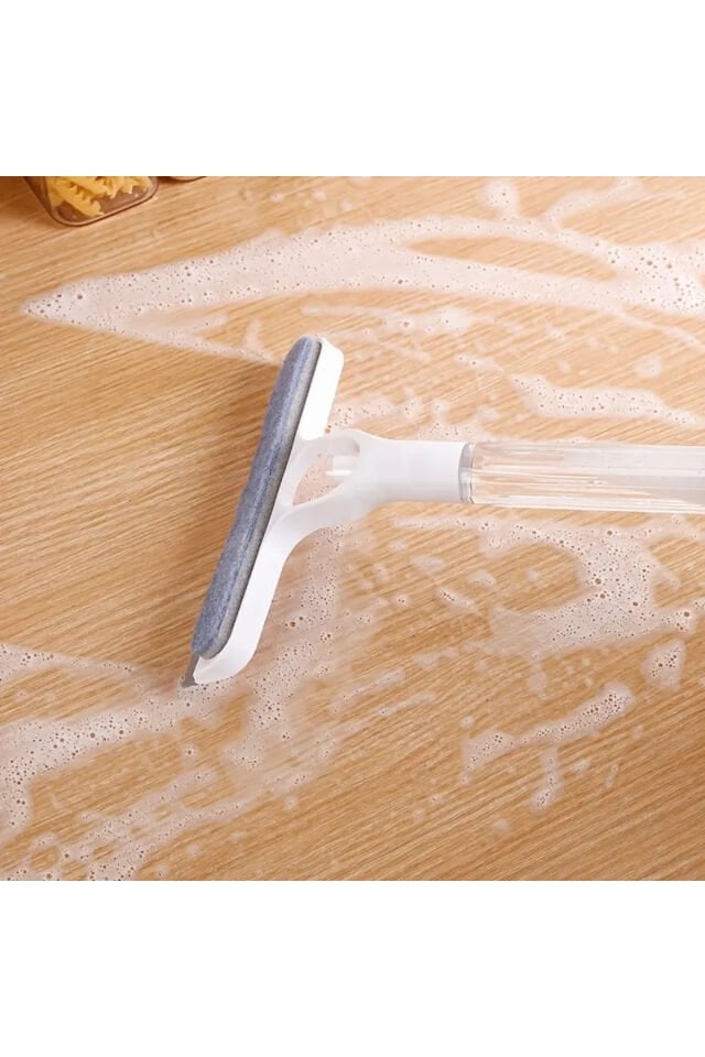 Mucit Home 4’ü 1 Arada Çift Taraflı Çok Amaçlı Cam Temizleme Kazıyıcı ve Silme Fırçası–Sprey Şişeli