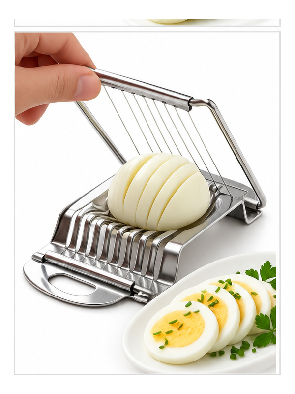 Mucit Home Haşlanmış Yumurta Kesme Tel Bıçağı Yumurta Dilimleyici Pratik Paslanmaz Çelik